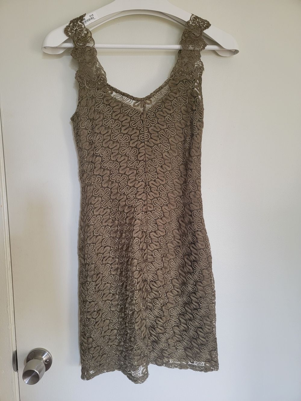 Free People Olive Crochet Lace Tank